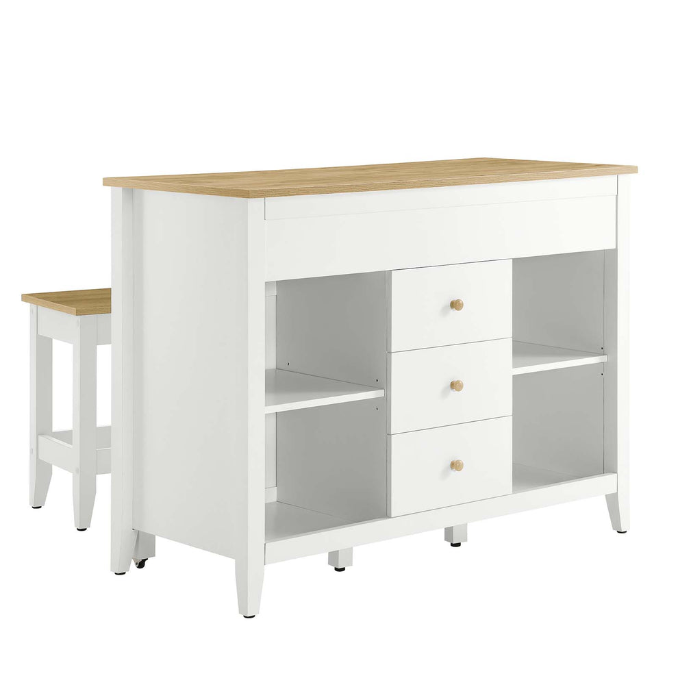 Farmstead 3-Piece Kitchen Island and Stool Set By Modway - EEI-6895 | Dining Sets | Modishstore - 2