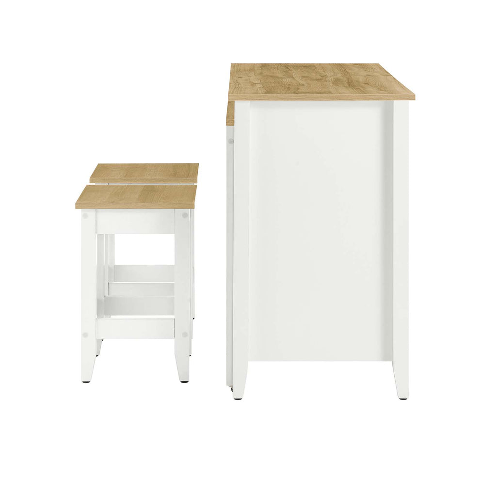 Farmstead 3-Piece Kitchen Island and Stool Set By Modway - EEI-6895 | Dining Sets | Modishstore - 4