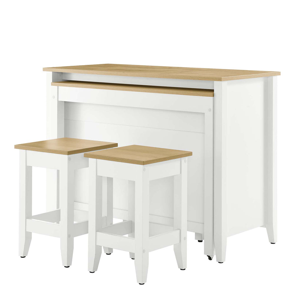 Farmstead 3-Piece Kitchen Island and Stool Set By Modway - EEI-6895 | Dining Sets | Modishstore - 5