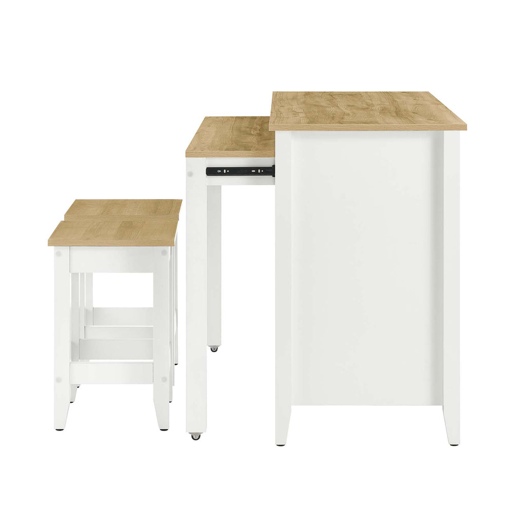 Farmstead 3-Piece Kitchen Island and Stool Set By Modway - EEI-6895 | Dining Sets | Modishstore - 6