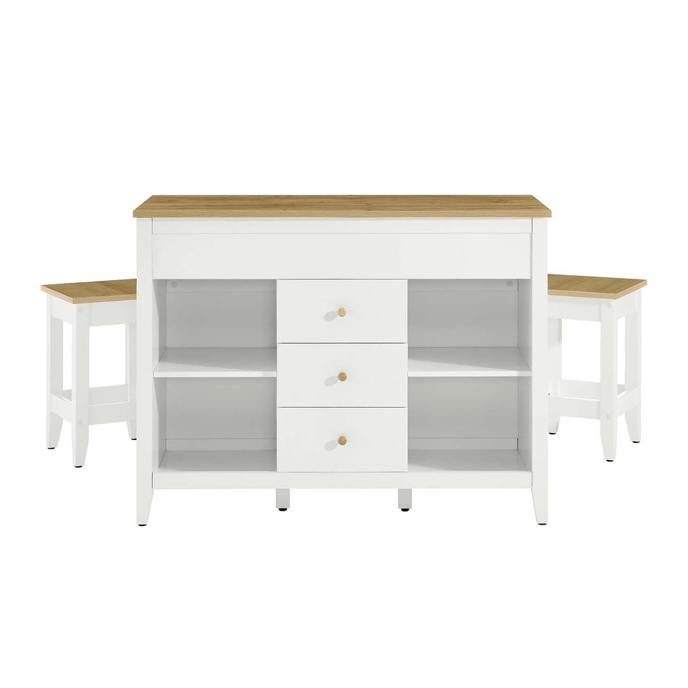 Farmstead 3-Piece Kitchen Island and Stool Set By Modway - EEI-6895 | Dining Sets | Modishstore - 7
