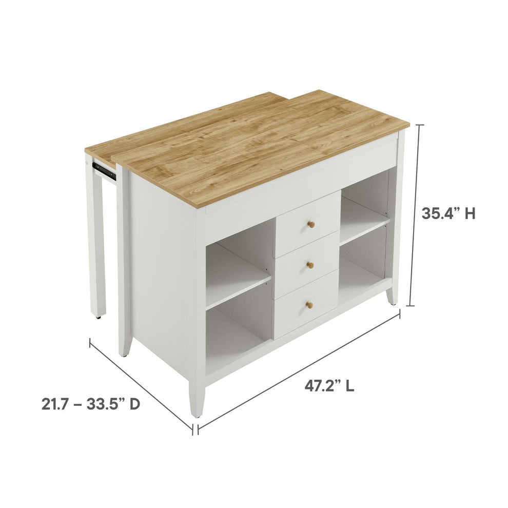 Farmstead 3-Piece Kitchen Island and Stool Set By Modway - EEI-6895 | Dining Sets | Modishstore - 9