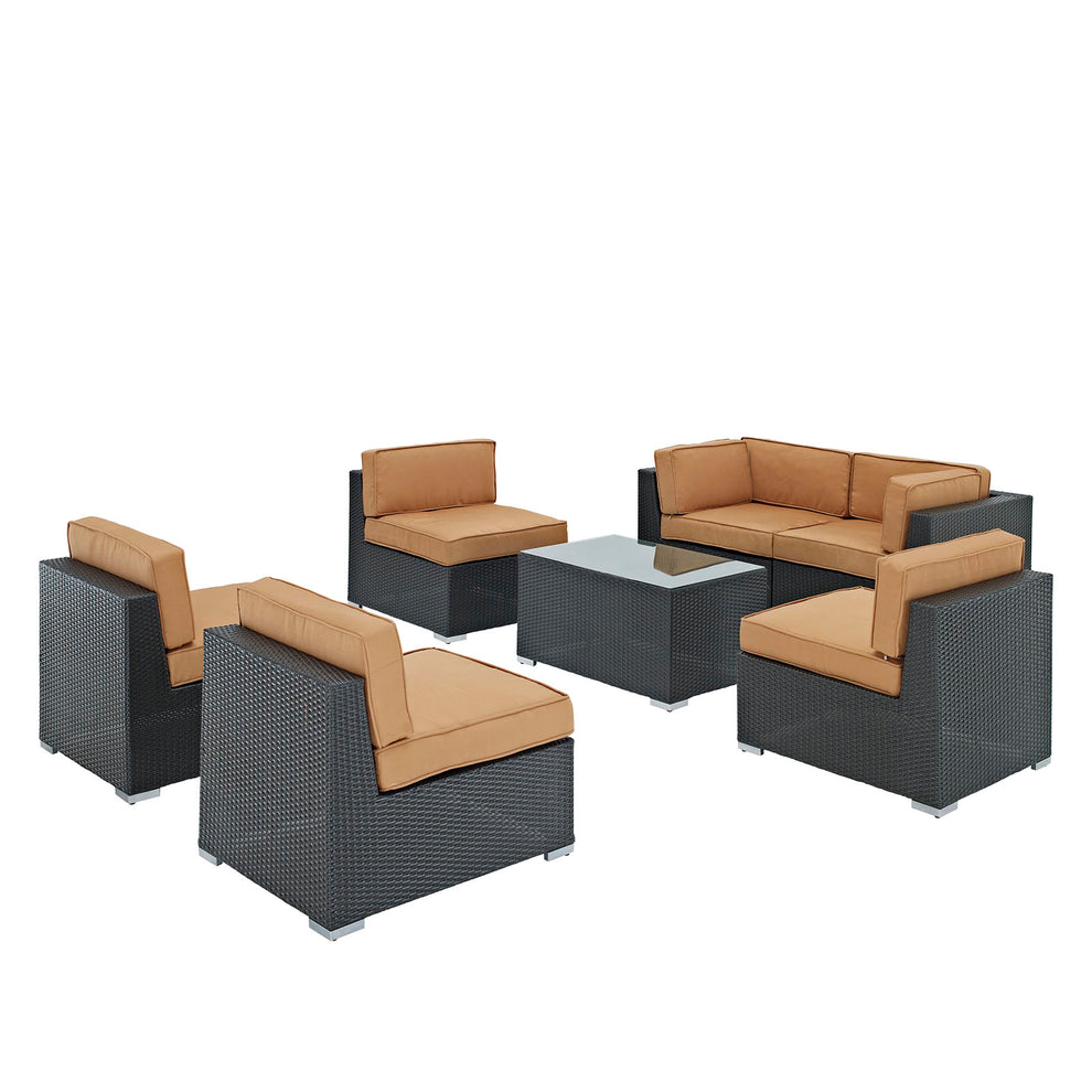Aero 7 Piece Outdoor Patio Sectional Set By Modway - EEI-695 | Outdoor Sofas, Loveseats & Sectionals | Modishstore - 2