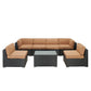 Aero 7 Piece Outdoor Patio Sectional Set By Modway - EEI-695 | Outdoor Sofas, Loveseats & Sectionals | Modishstore - 3