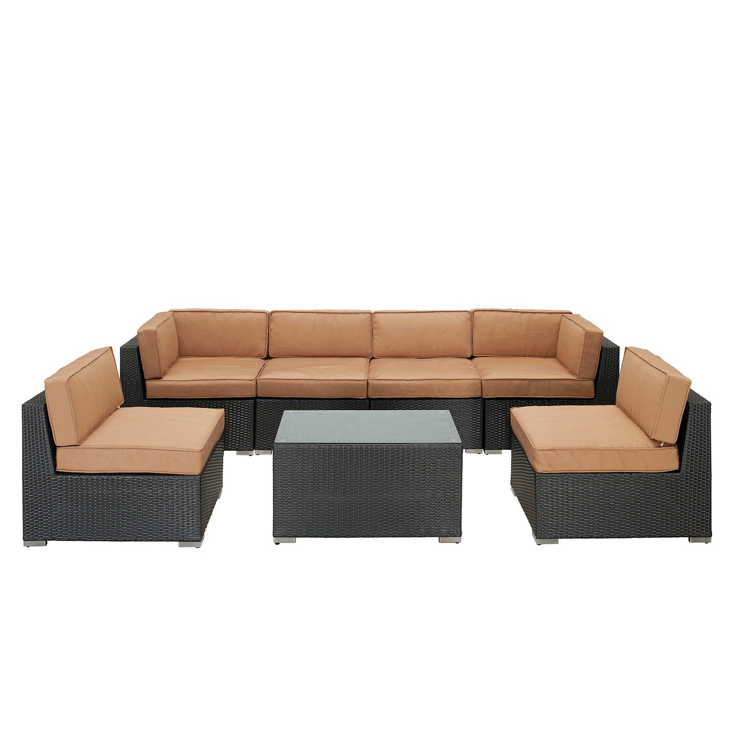 Aero 7 Piece Outdoor Patio Sectional Set By Modway - EEI-695 | Outdoor Sofas, Loveseats & Sectionals | Modishstore - 2