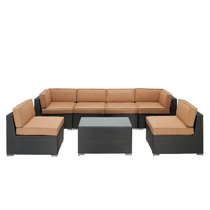 Aero 7 Piece Outdoor Patio Sectional Set By Modway - EEI-695 | Outdoor Sofas, Loveseats & Sectionals | Modishstore - 2