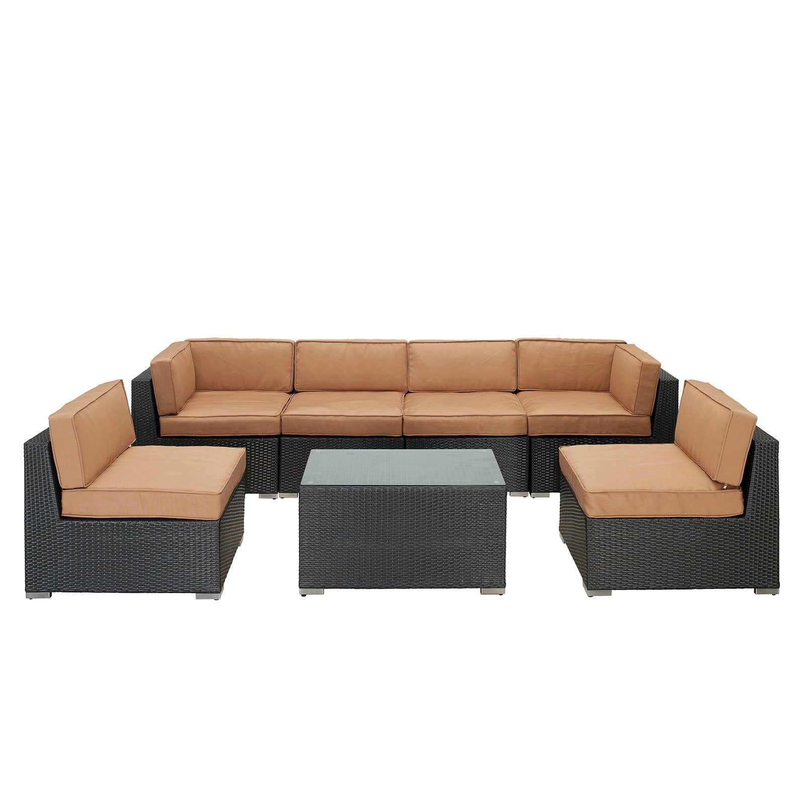 Aero 7 Piece Outdoor Patio Sectional Set By Modway - EEI-695 | Outdoor Sofas, Loveseats & Sectionals | Modishstore - 3