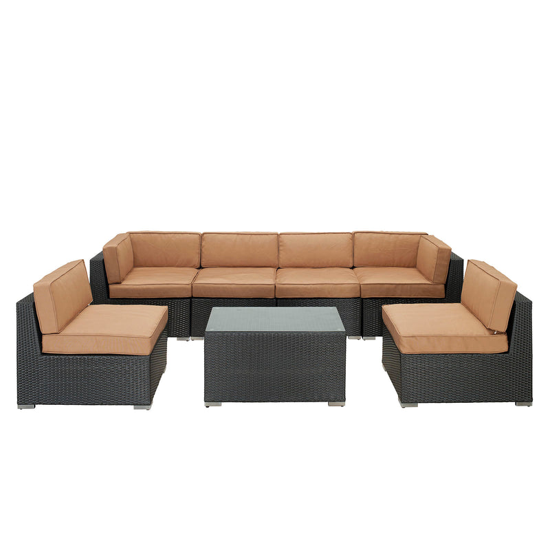 Aero 7 Piece Outdoor Patio Sectional Set By Modway - EEI-695 | Outdoor Sofas, Loveseats & Sectionals | Modishstore - 3