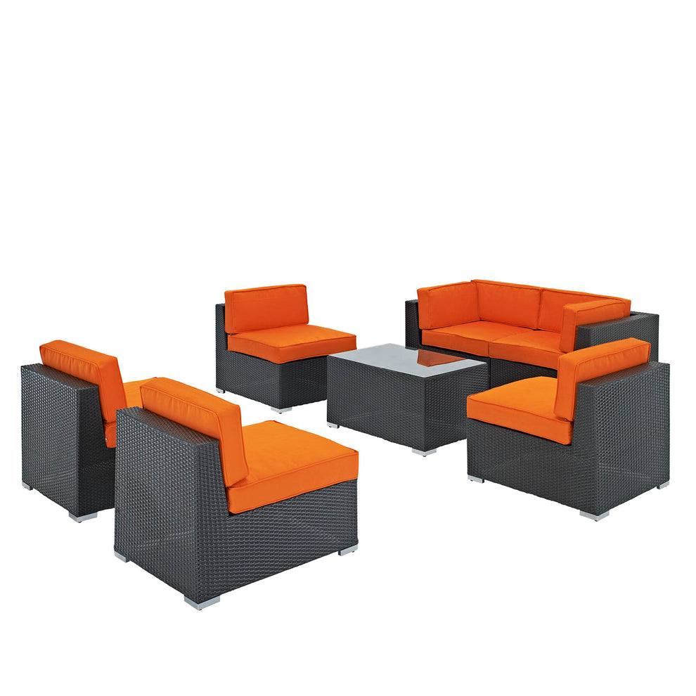 Aero 7 Piece Outdoor Patio Sectional Set By Modway - EEI-695 | Outdoor Sofas, Loveseats & Sectionals | Modishstore - 5