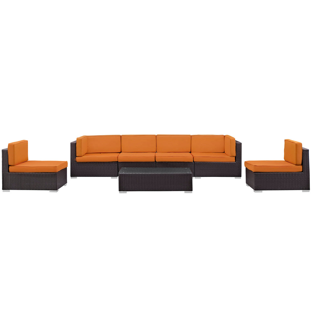 Aero 7 Piece Outdoor Patio Sectional Set By Modway - EEI-695 | Outdoor Sofas, Loveseats & Sectionals | Modishstore - 8
