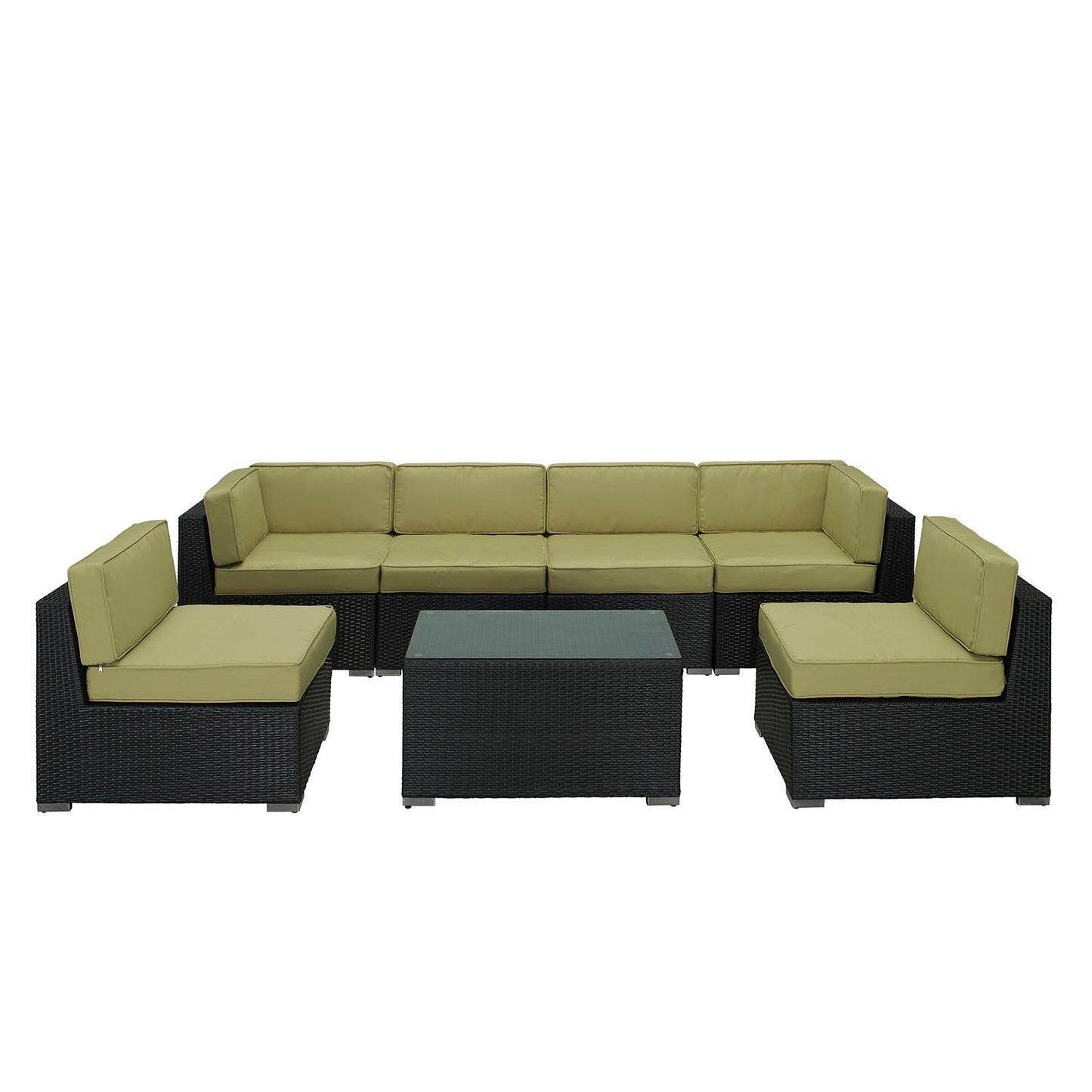 Aero 7 Piece Outdoor Patio Sectional Set By Modway - EEI-695 | Outdoor Sofas, Loveseats & Sectionals | Modishstore - 9