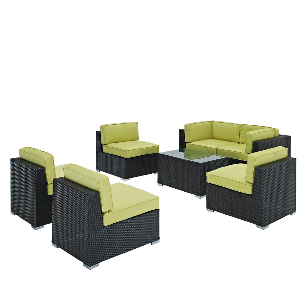 Aero 7 Piece Outdoor Patio Sectional Set By Modway - EEI-695 | Outdoor Sofas, Loveseats & Sectionals | Modishstore - 12