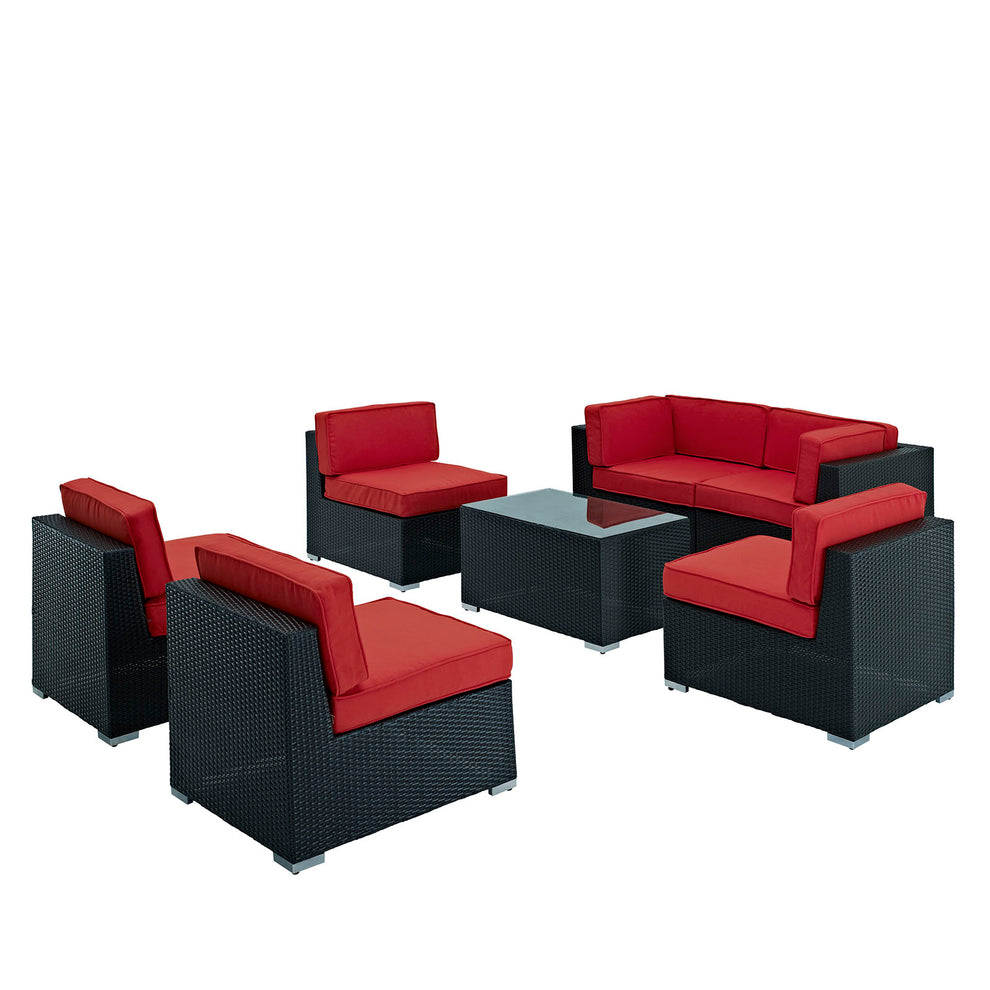 Aero 7 Piece Outdoor Patio Sectional Set By Modway - EEI-695 | Outdoor Sofas, Loveseats & Sectionals | Modishstore - 15