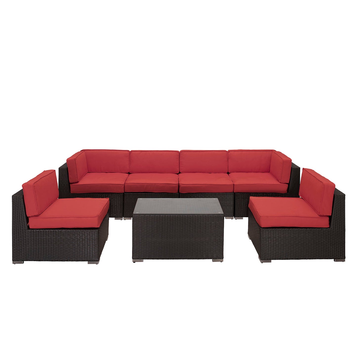 Aero 7 Piece Outdoor Patio Sectional Set By Modway - EEI-695 | Outdoor Sofas, Loveseats & Sectionals | Modishstore - 16