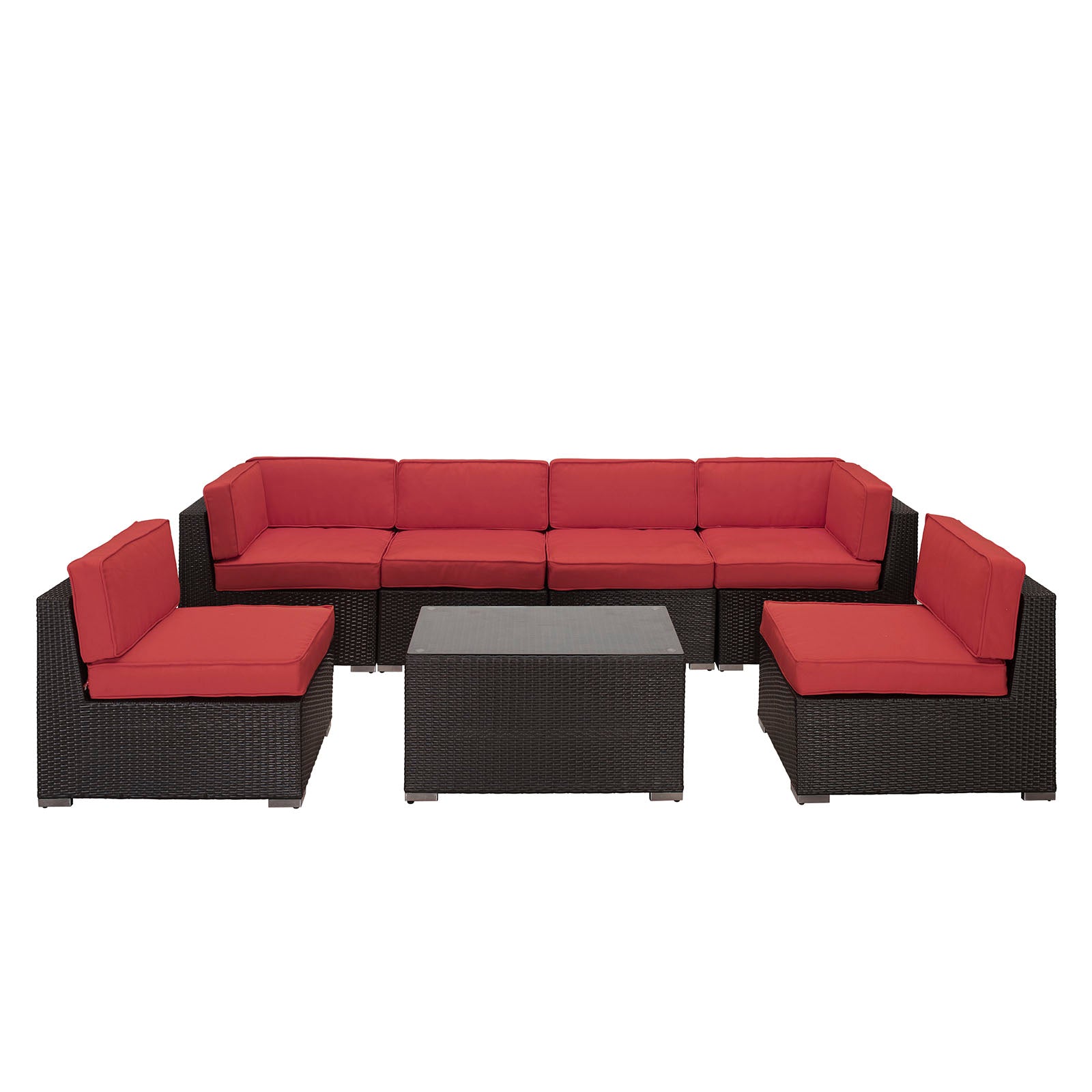 Aero 7 Piece Outdoor Patio Sectional Set By Modway - EEI-695 | Outdoor Sofas, Loveseats & Sectionals | Modishstore - 17