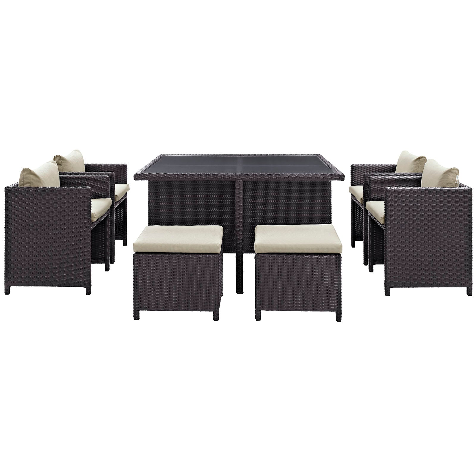 Inverse 9 Piece Outdoor Patio Dining Set By Modway - EEI-726 | Outdoor Dining Sets | Modishstore - 9