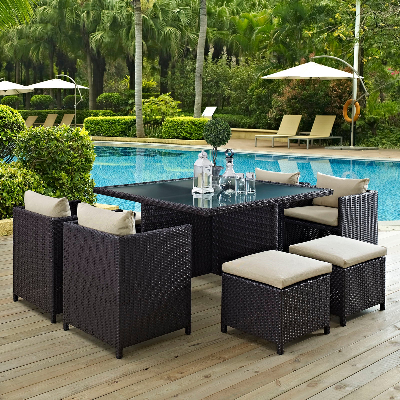 Inverse 9 Piece Outdoor Patio Dining Set By Modway - EEI-726 | Outdoor Dining Sets | Modishstore - 12