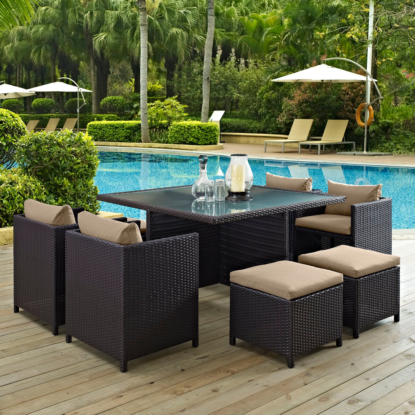 Inverse 9 Piece Outdoor Patio Dining Set By Modway - EEI-726 | Outdoor Dining Sets | Modishstore - 16