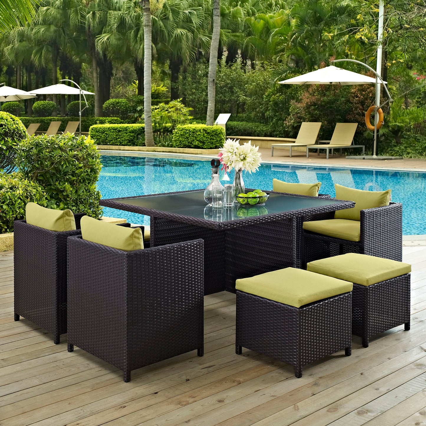Inverse 9 Piece Outdoor Patio Dining Set By Modway - EEI-726 | Outdoor Dining Sets | Modishstore -24