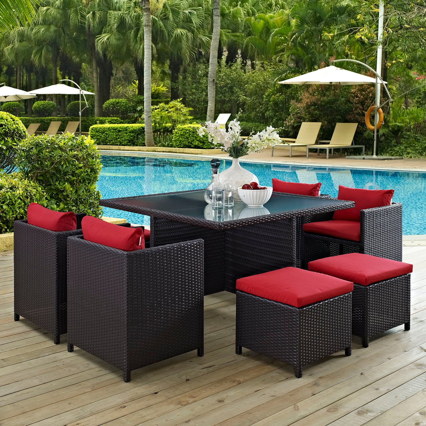 Inverse 9 Piece Outdoor Patio Dining Set By Modway - EEI-726 | Outdoor Dining Sets | Modishstore - 24