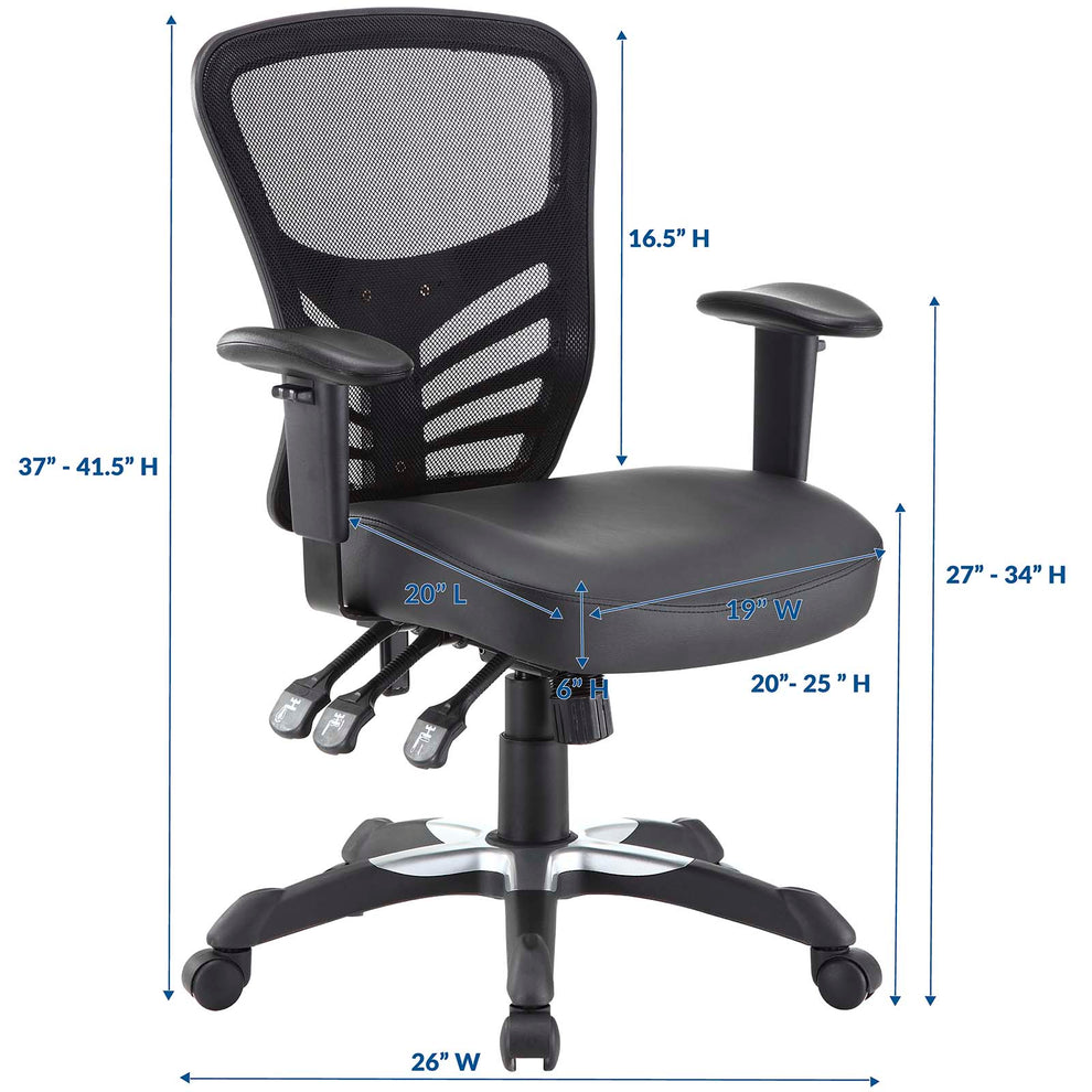 Modway Articulate Vinyl Office Chair - Black - EEI-755 | Office Chairs | Modishstore - 2