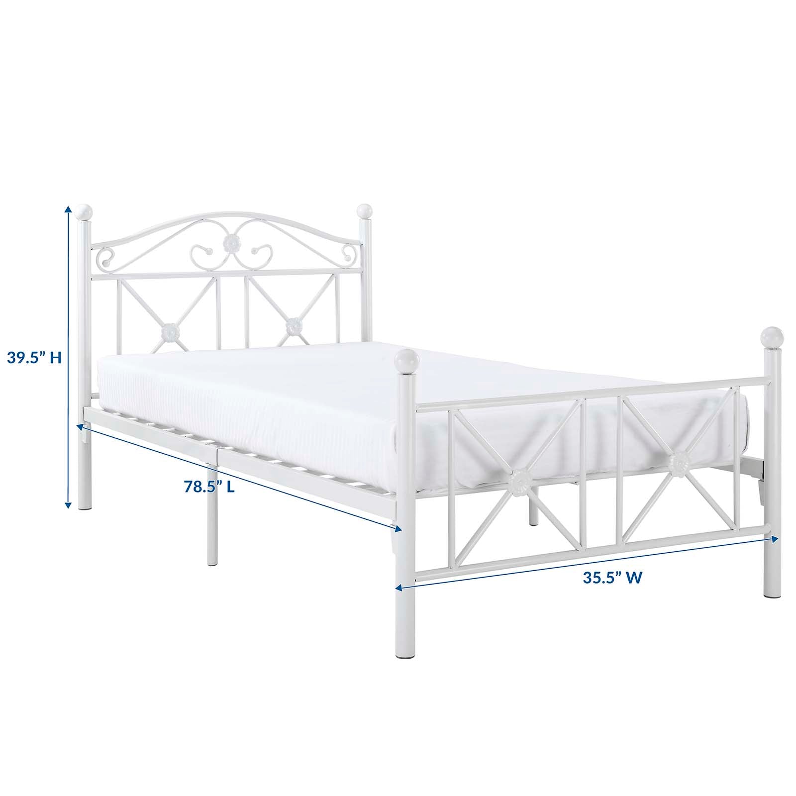 Modway Cottage Twin Bed - White | Beds | Modishstore-2