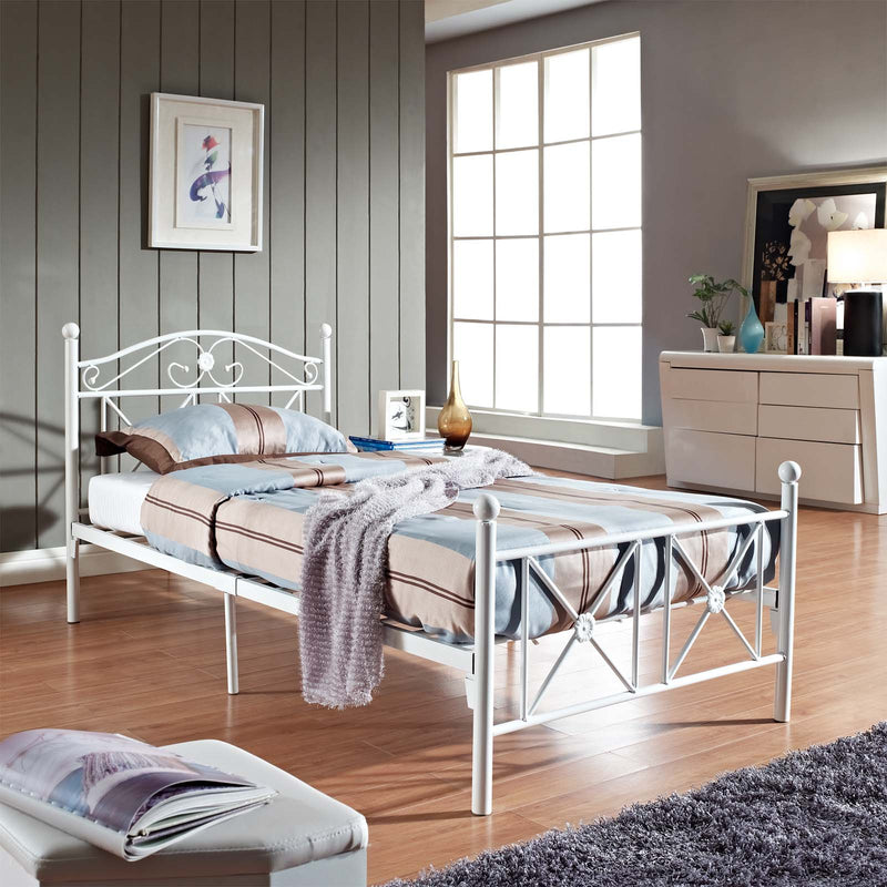 Modway Cottage Twin Bed - White | Beds | Modishstore