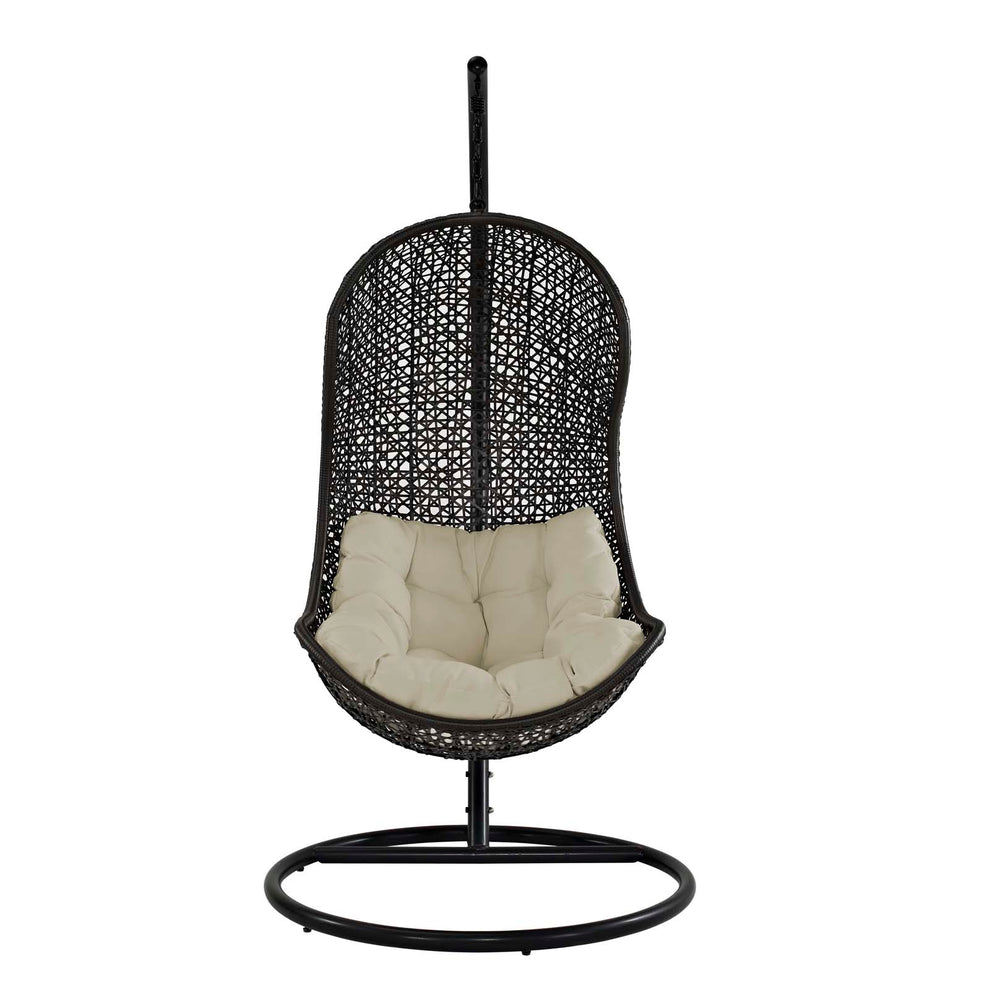 Modway Parlay Swing Outdoor Patio Fabric Lounge Chair - Espresso White - EEI-806 | Outdoor Porch Swings | Modishstore - 2
