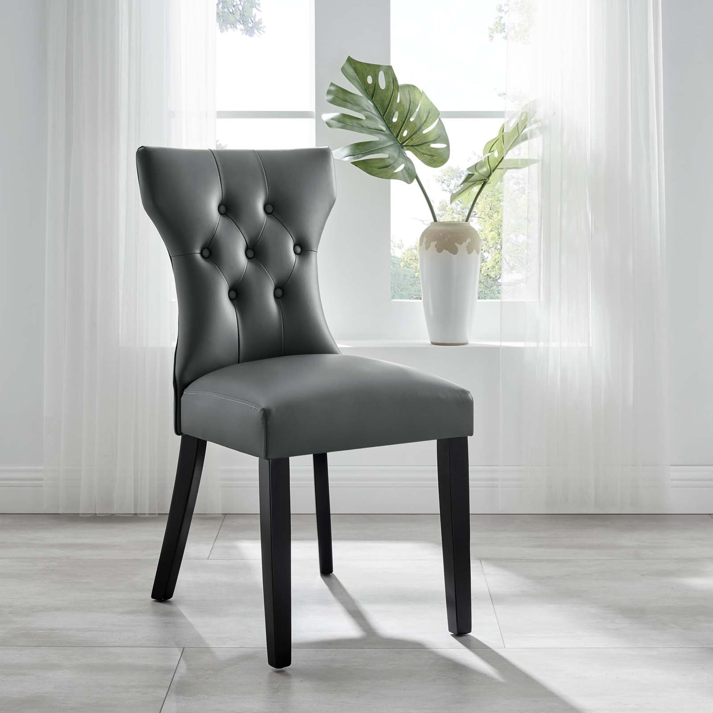Silhouette Dining Vinyl Side Chair By Modway - EEI-812 | Dining Chairs | Modishstore - 1