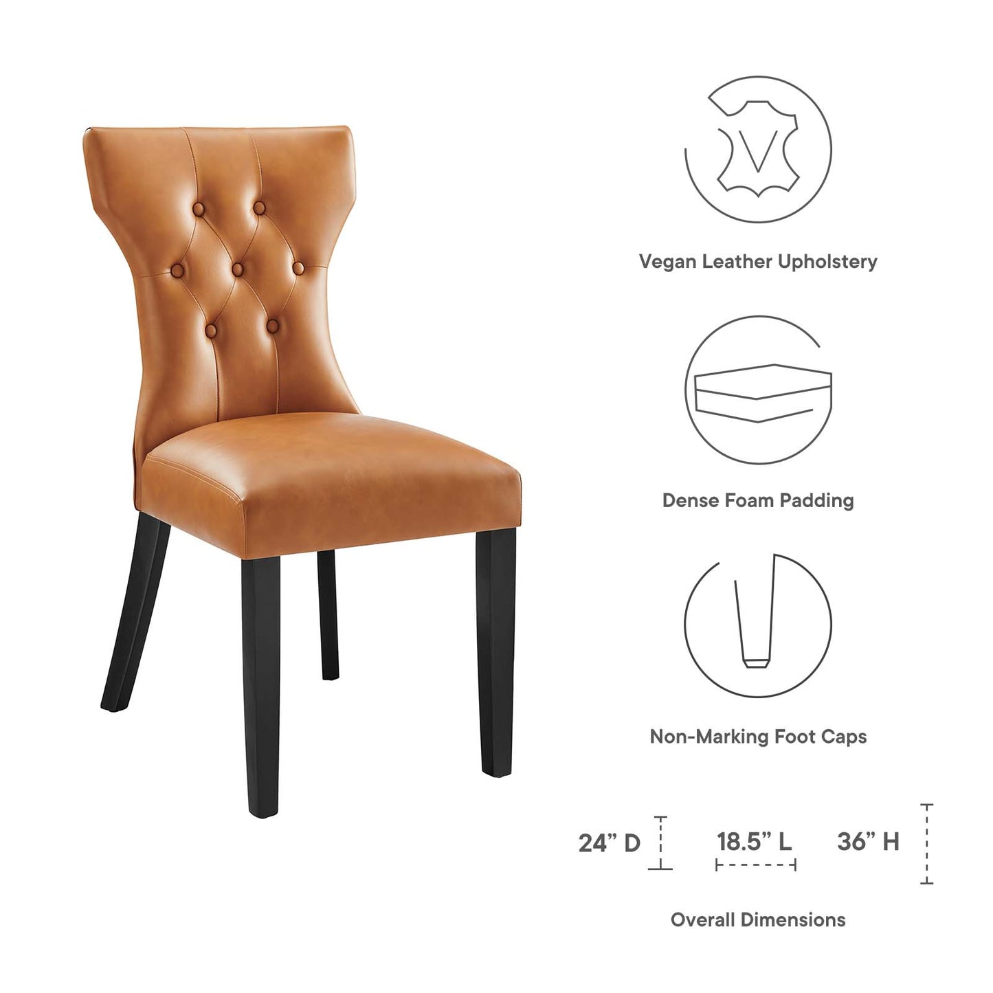 Silhouette Dining Vinyl Side Chair By Modway - EEI-812 | Dining Chairs | Modishstore - 15