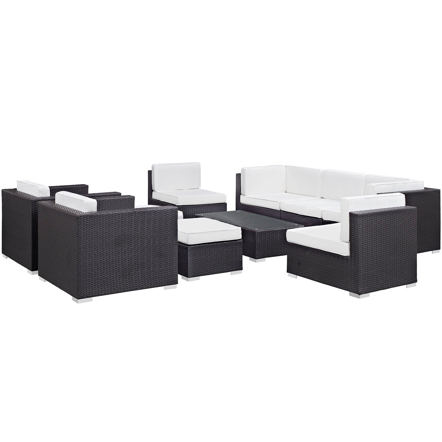 Avia 10 Piece Outdoor Patio Sectional Set By Modway - EEI-826 | Outdoor Sofas, Loveseats & Sectionals | Modishstore - 8