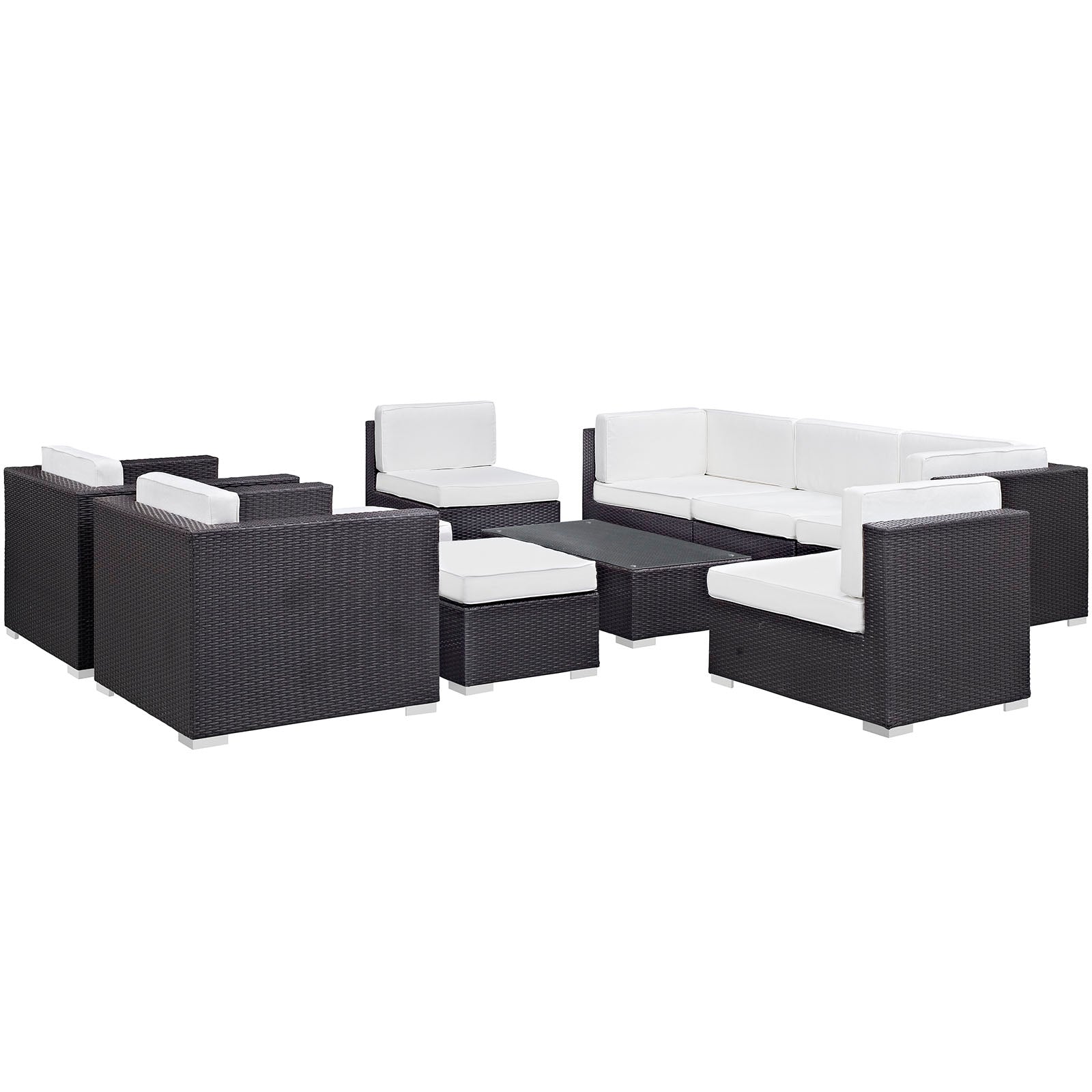 Avia 10 Piece Outdoor Patio Sectional Set By Modway - EEI-826 | Outdoor Sofas, Loveseats & Sectionals | Modishstore - 8