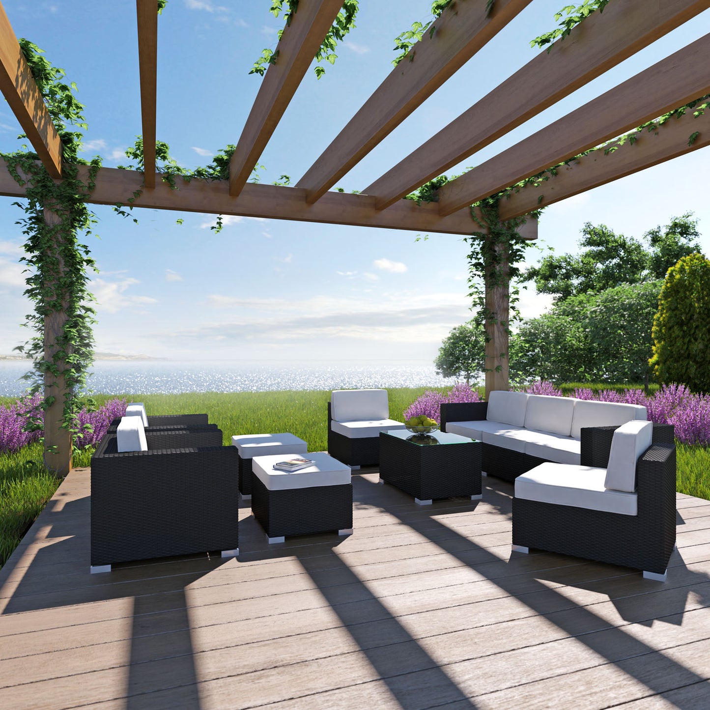 Avia 10 Piece Outdoor Patio Sectional Set By Modway - EEI-826 | Outdoor Sofas, Loveseats & Sectionals | Modishstore - 5