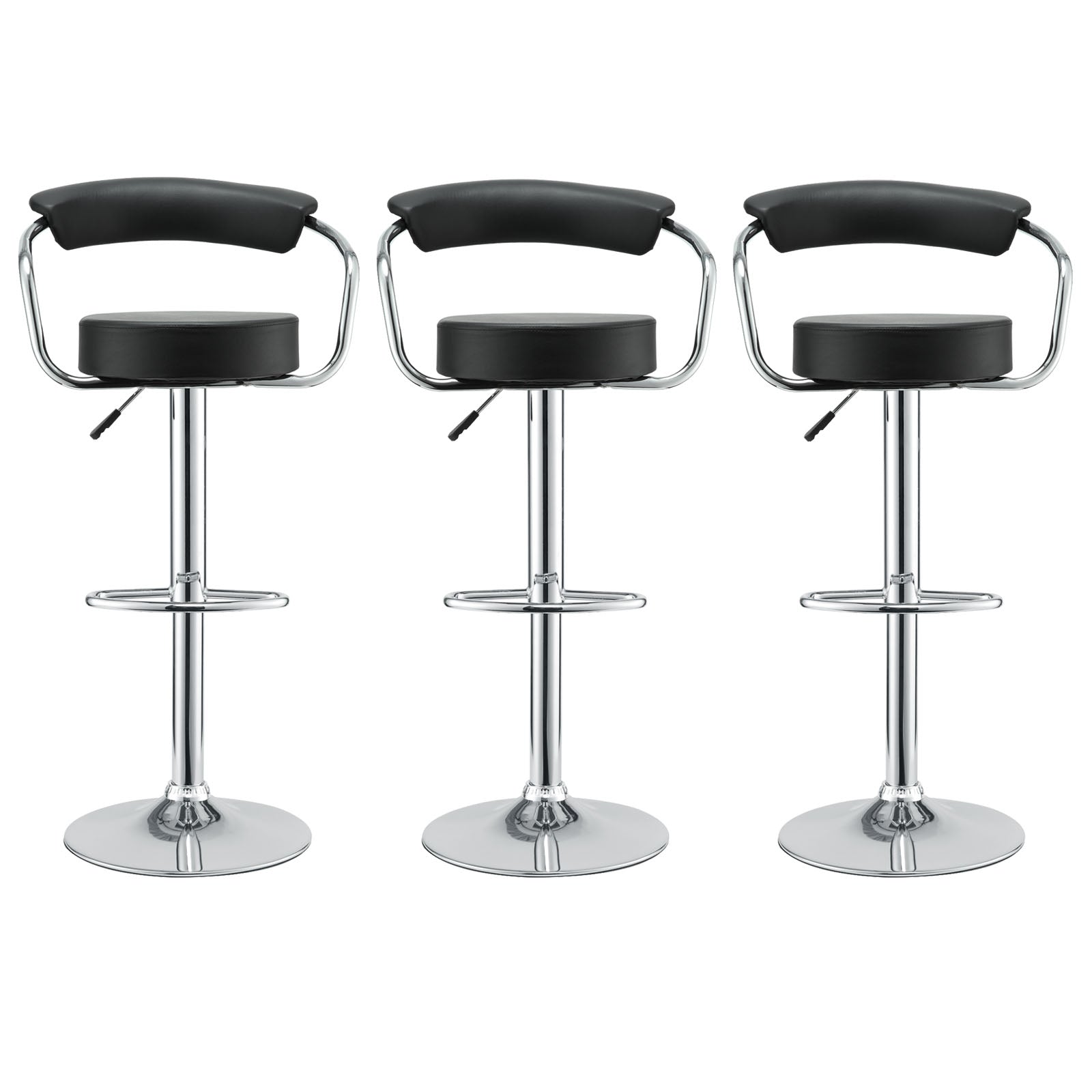 Modway Diner Bar Stool Set of 3 - Black - EEI-931 | Bar Stools | Modishstore - 5