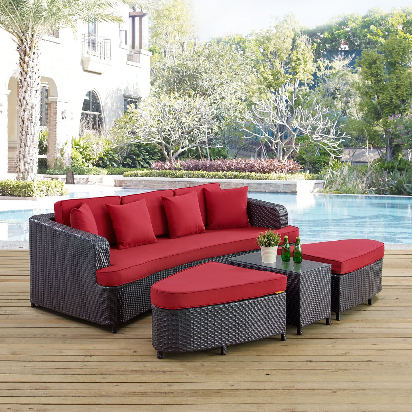 Monterey 4 Piece Outdoor Patio Sofa Set By Modway - EEI-992 | Outdoor Sofas, Loveseats & Sectionals | Modishstore - 5