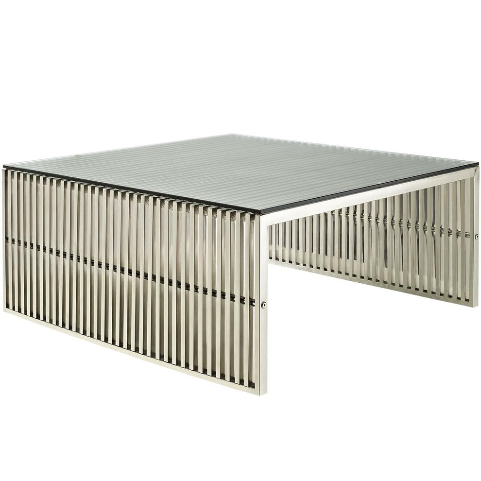 Modway Gridiron Coffee Table in Silver - EEI-284 | Coffee Tables | Modishstore - 2