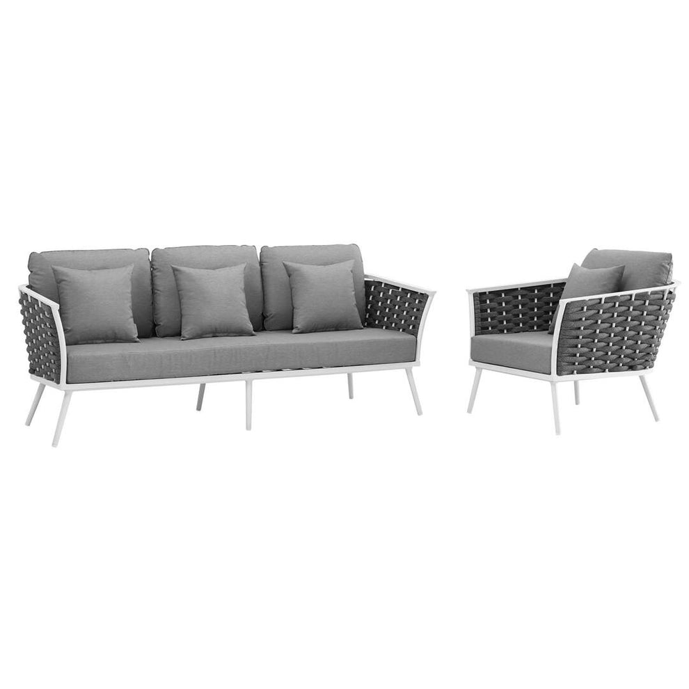 Modway Stance 2 Piece Outdoor Patio Aluminum Sectional Sofa Set-EEI-3164 - EEI-3164 | Outdoor Sofas, Loveseats & Sectionals | Modishstore - 2