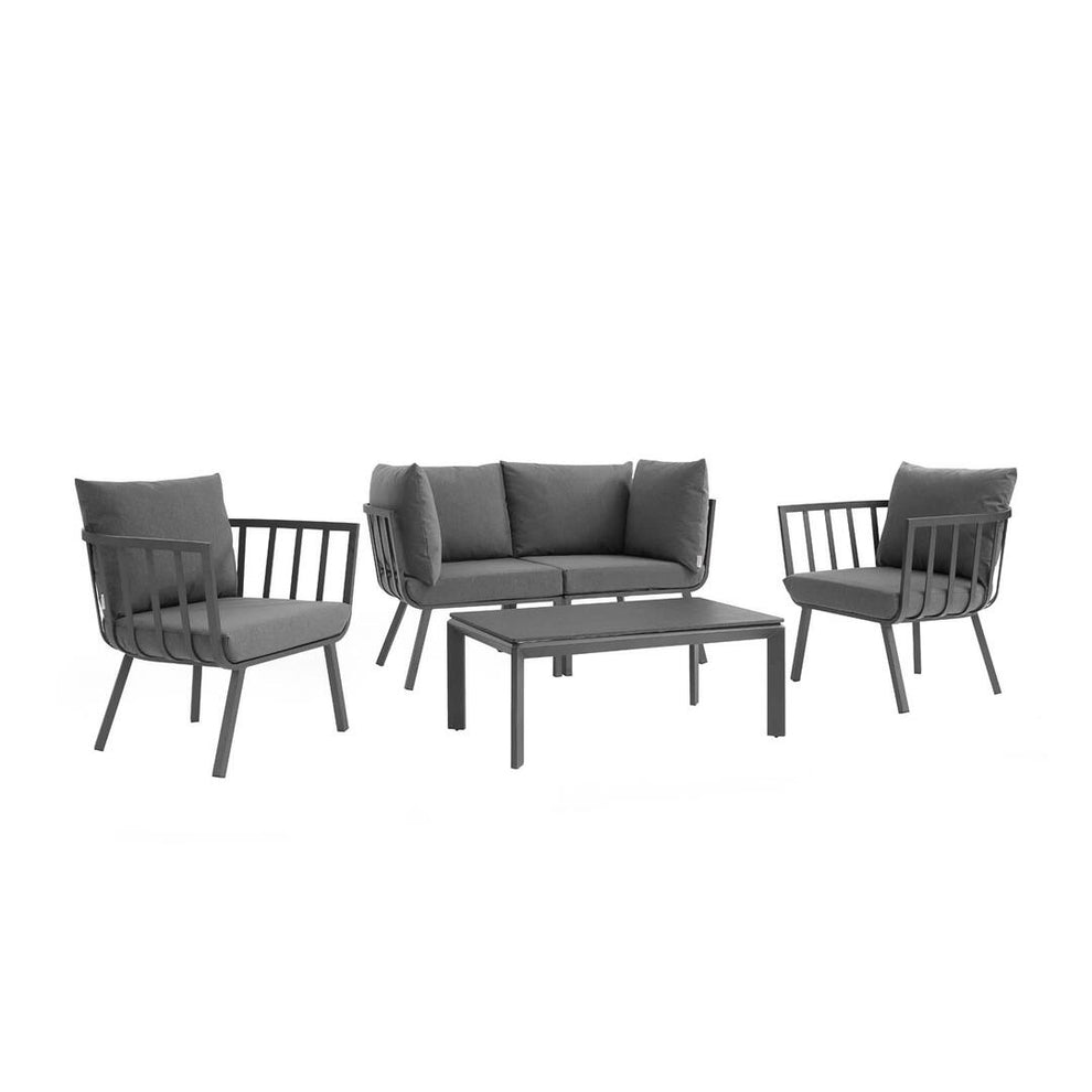 Modway Riverside 5 Piece Outdoor Patio Aluminum Set - EEI-3786 | Outdoor Sofas, Loveseats & Sectionals | Modishstore - 11