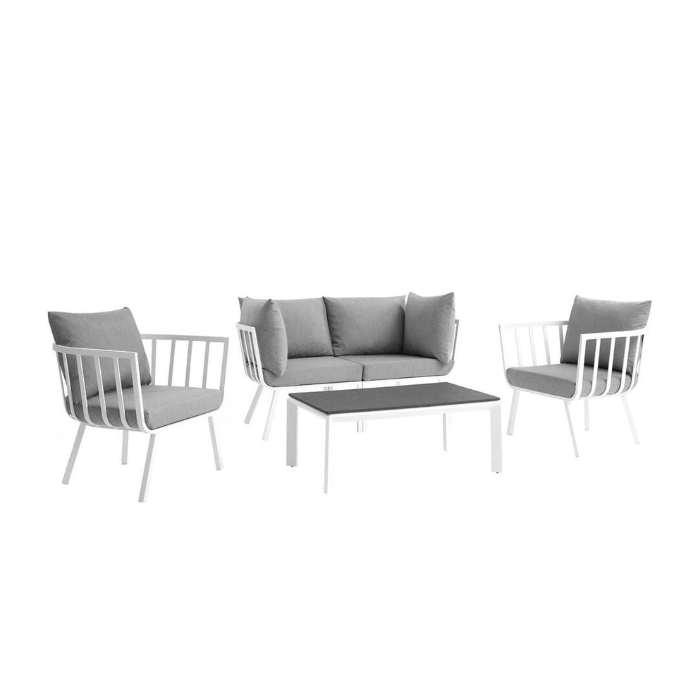 Modway Riverside 5 Piece Outdoor Patio Aluminum Set - EEI-3786 | Outdoor Sofas, Loveseats & Sectionals | Modishstore - 31