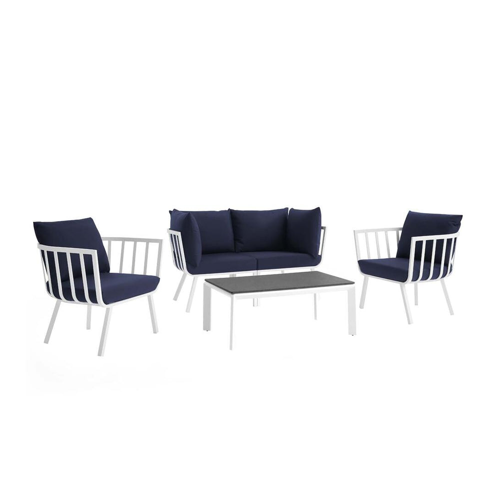 Modway Riverside 5 Piece Outdoor Patio Aluminum Set - EEI-3786 | Outdoor Sofas, Loveseats & Sectionals | Modishstore - 21