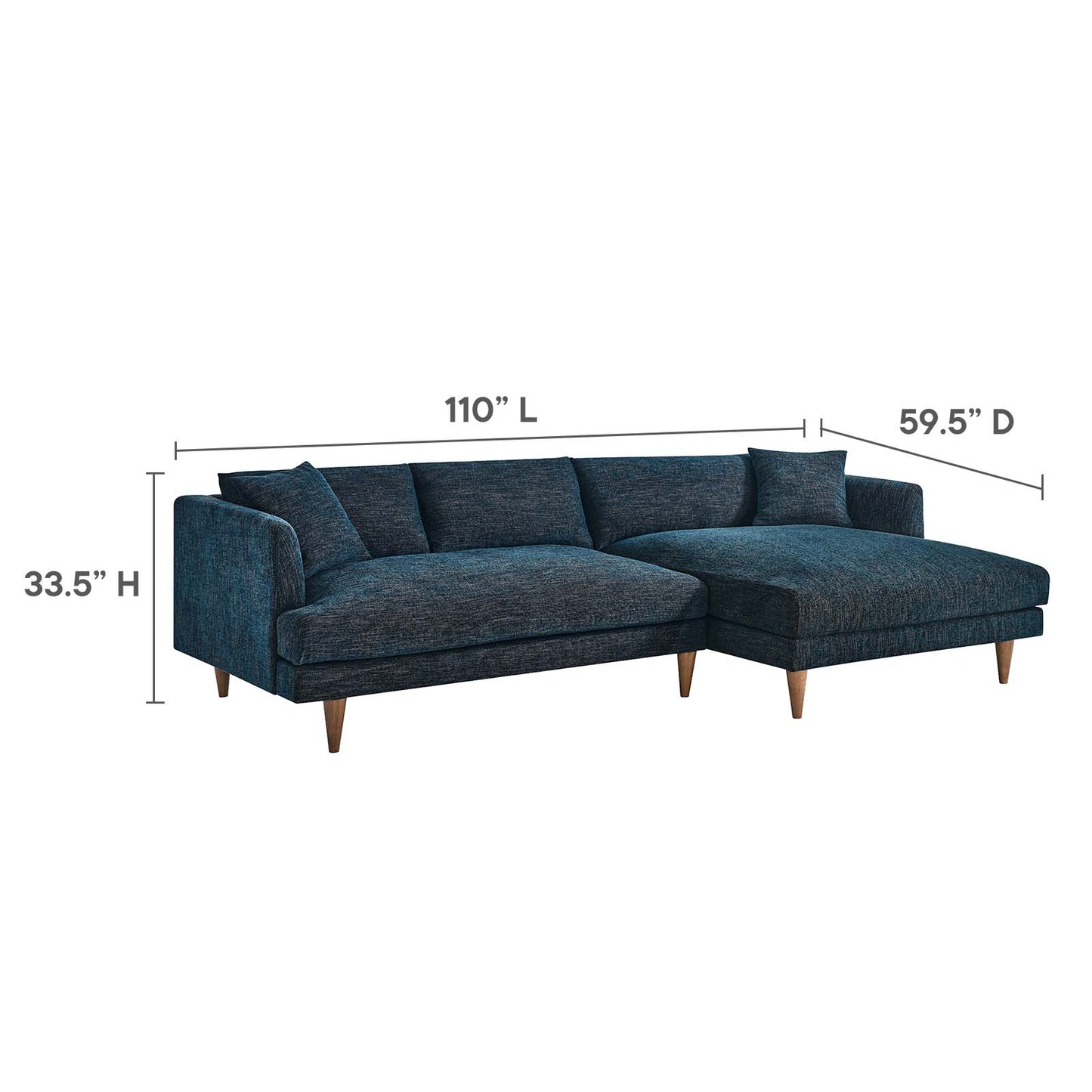 Zoya Right-Facing Down Filled Overstuffed Sectional Sofa By Modway - EEI-6612 | Sectional | Modishstore - 6
