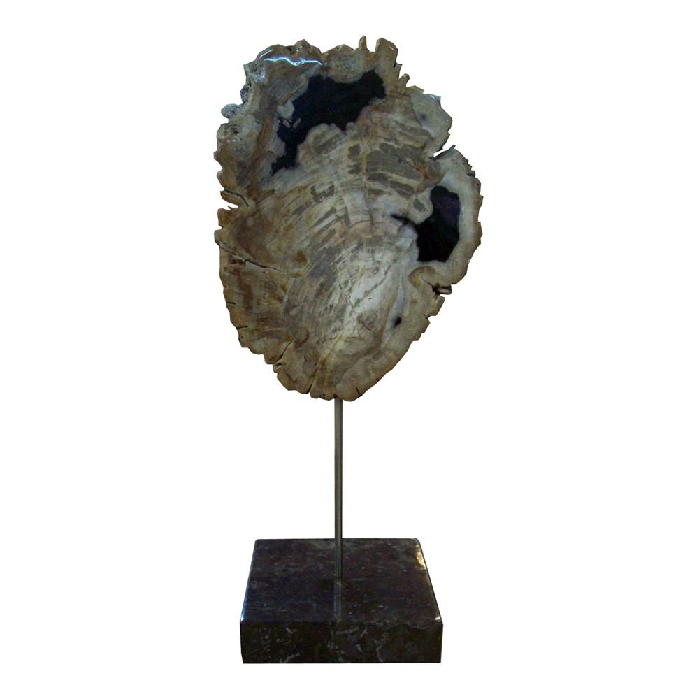 Moe's Home Collection Petrified Wood Sculpture On Black Marble Base | Modishstore | Sculptures