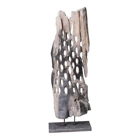 WOOD ABSTRACT ART WEATHERED GREY | Modishstore | Home Accents