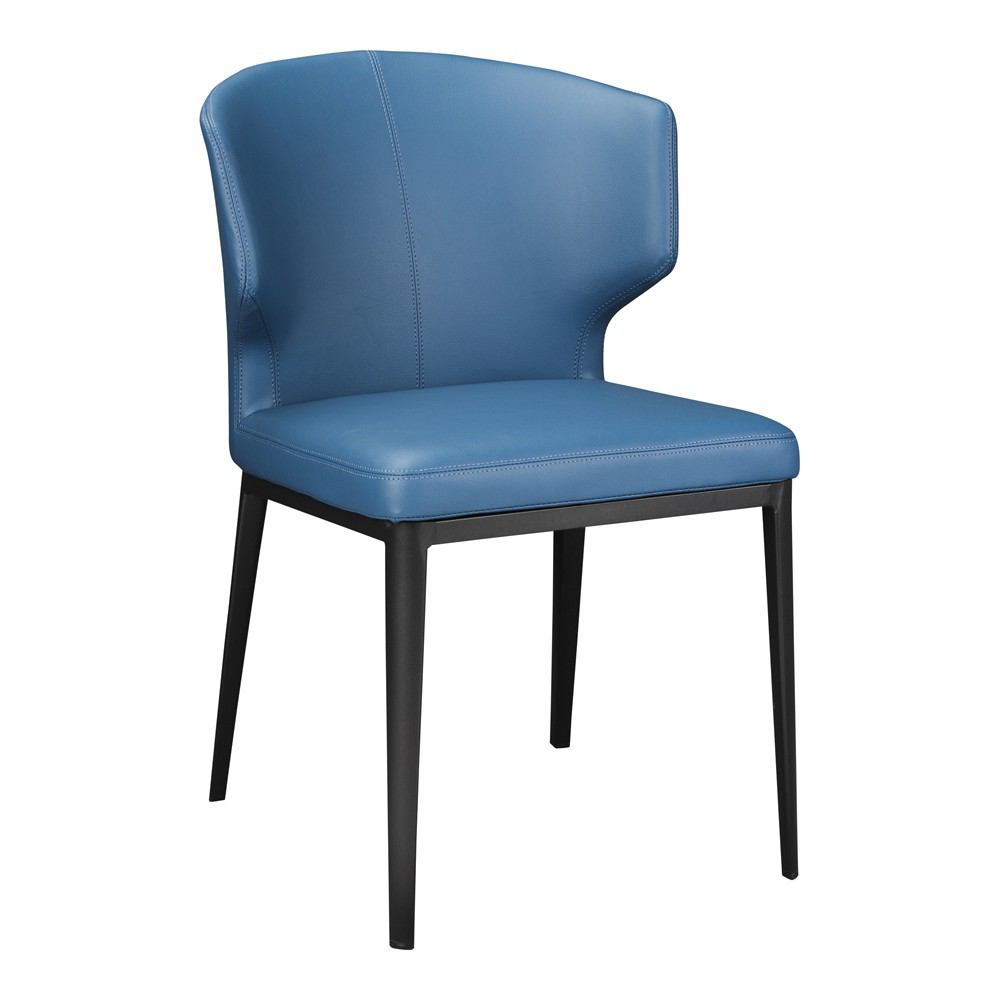 Moe's Home Collection Delaney Side Chair Steel Blue - Set Of 2 | Modishstore | Dining Chairs