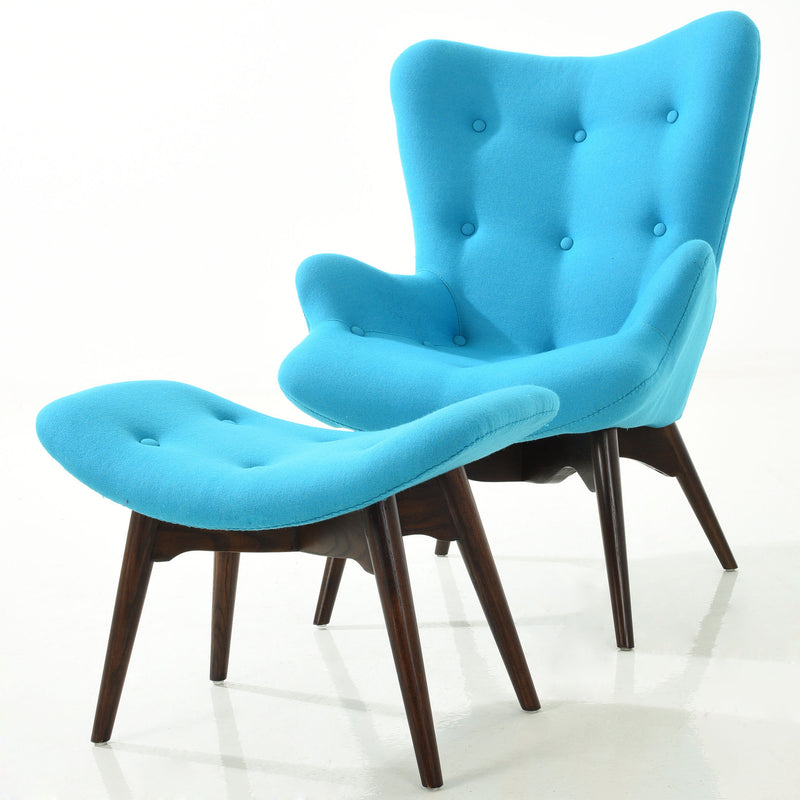 EdgeMod Auzzie Lounge Chair And Ottoman In Blue