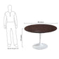 EdgeMod Daisy 48" Walnut Top Dining Table With White Base