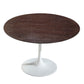 EdgeMod Daisy 48" Walnut Top Dining Table With White Base