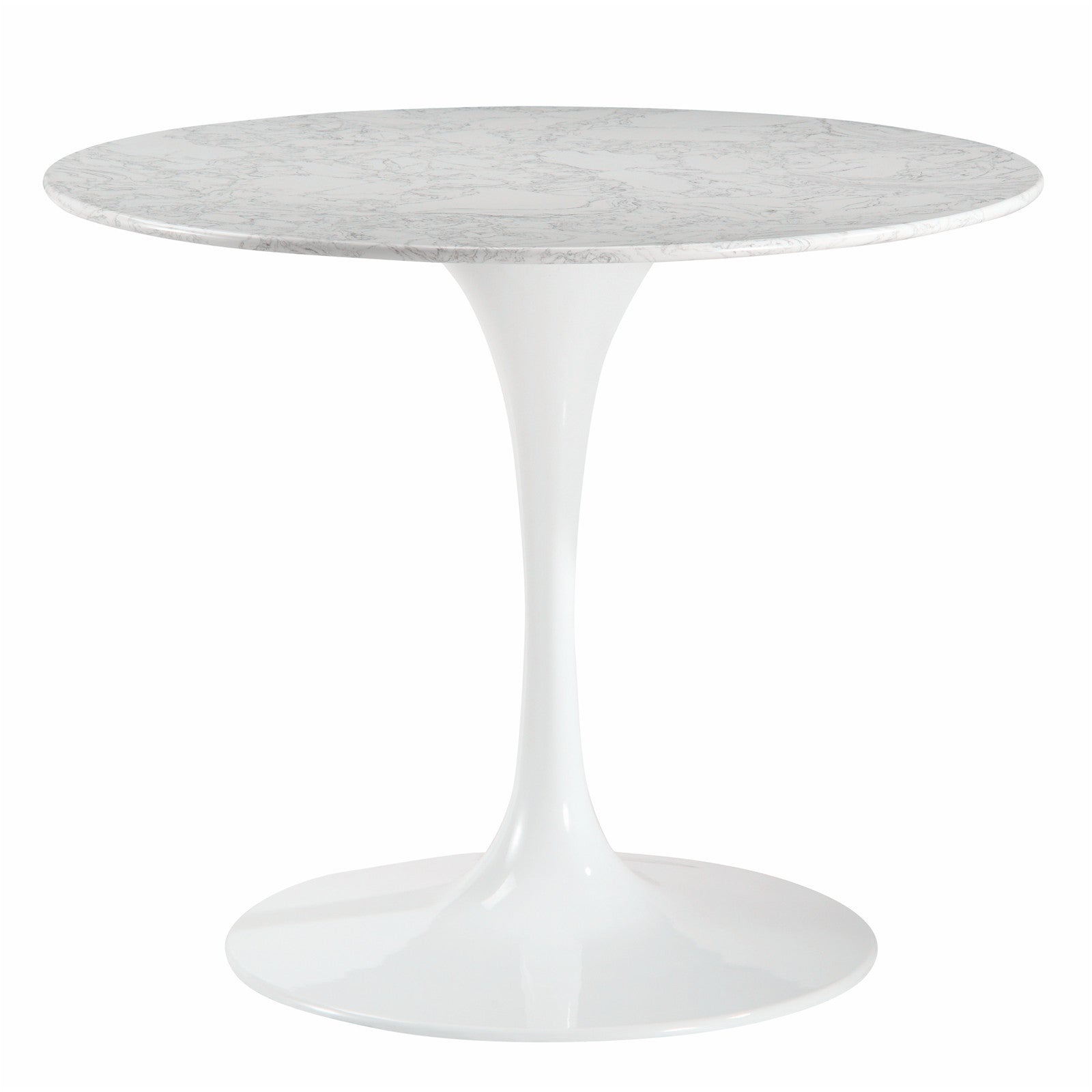 EdgeMod Daisy 36" Artificial Marble Dining Table In White