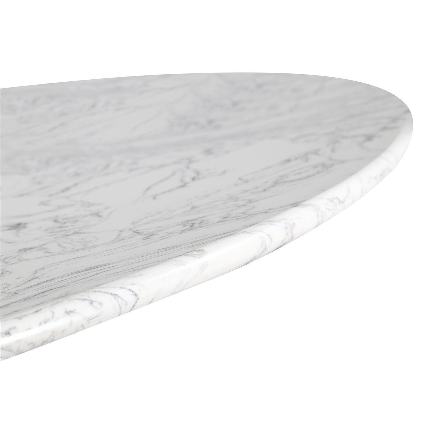 EdgeMod Daisy 60" Oval Artificial Marble Dining Table In White