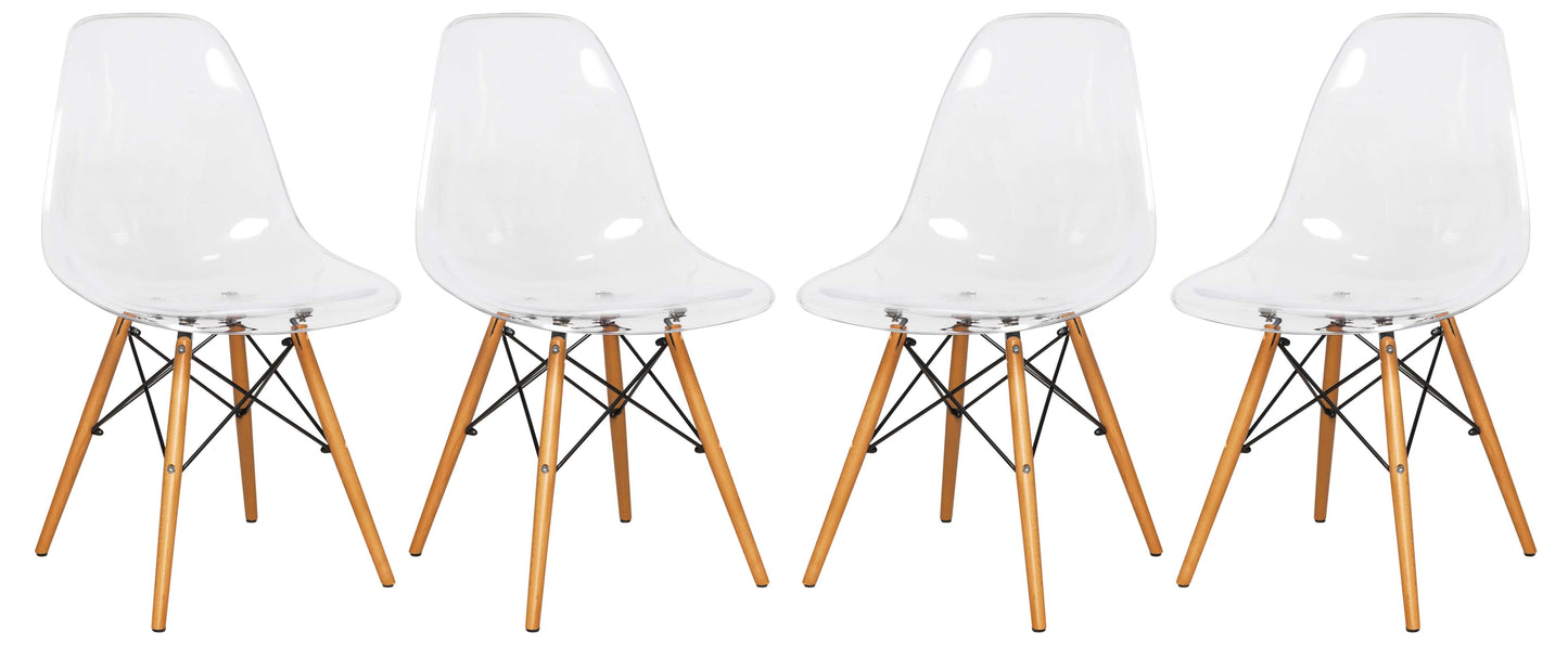 LeisureMod Dover Molded Side Chair, Set of 4 | Side Chairs | Modishstore - 2